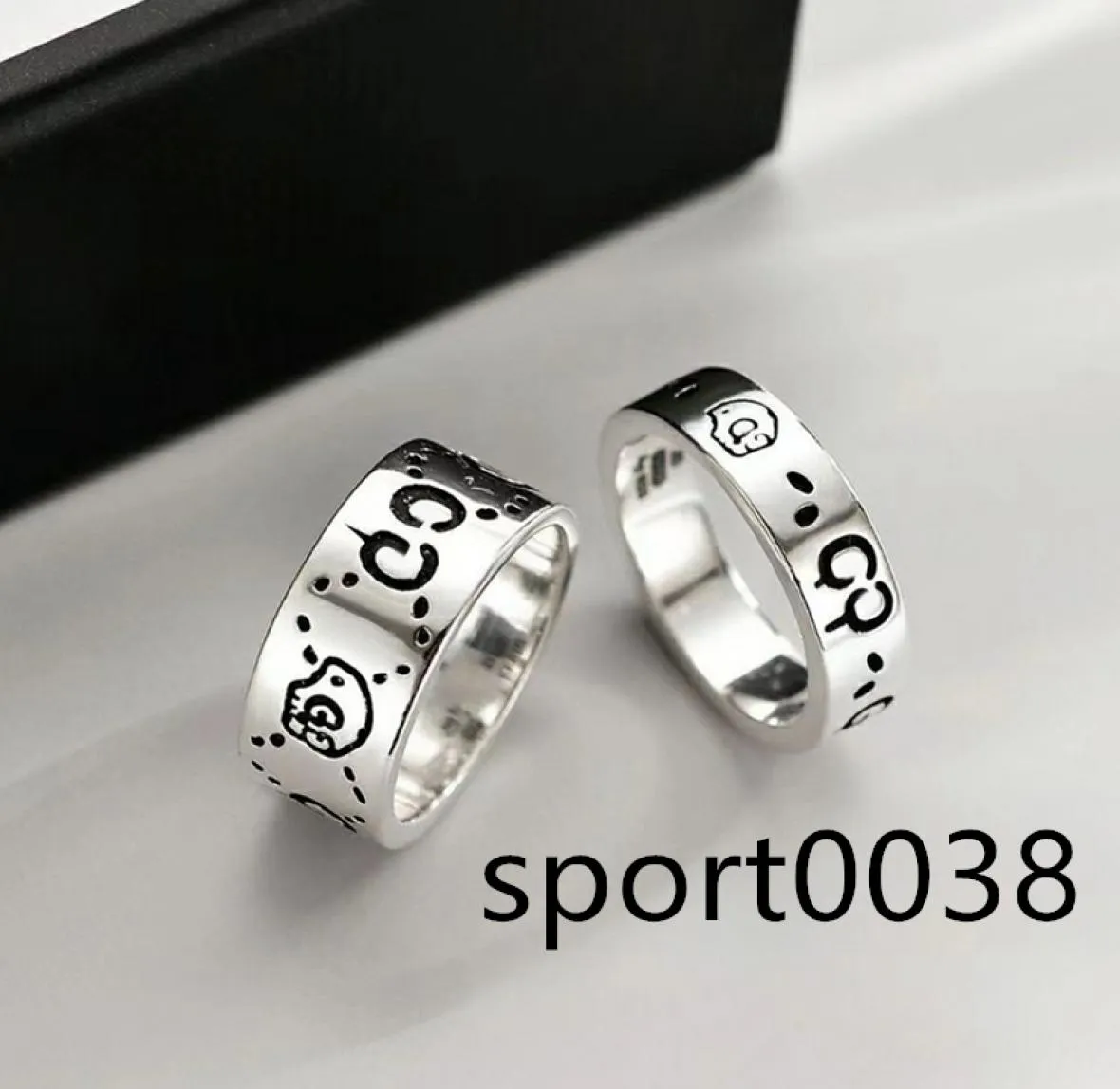 Frauen Männer Ghost Skull Ring Brief Ringe Geschenk für Liebe Paar Mode Schmuck Accessoires US Size 5114782693