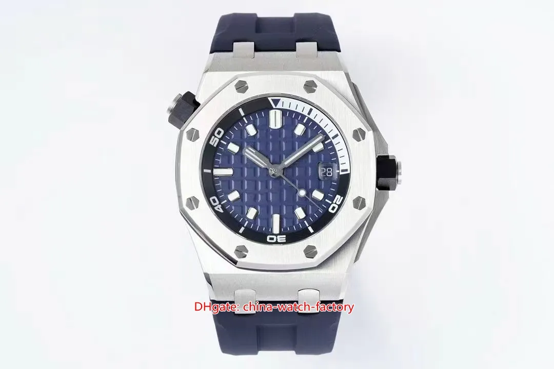 6 cores Mens Watch IP Factory melhor qualidade 42mm 15720 Diver Series 904L Steel Sapphire LumiNova Relógios CAL.4308 Movimento Mecânico Automático Masculino Relógios de Pulso