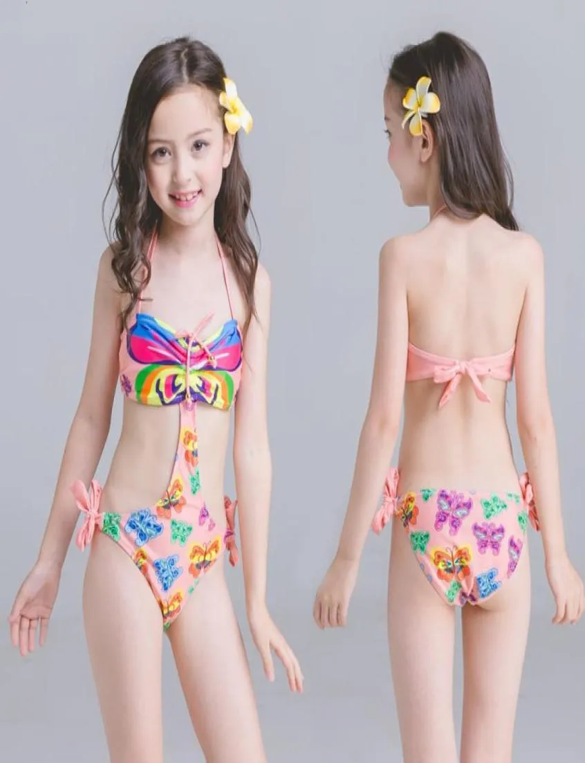 Maiôs menina de uma peça impressão terno banho verão 1pcs monokini crianças trajes de banho do bebê beachwear sem costas9015636