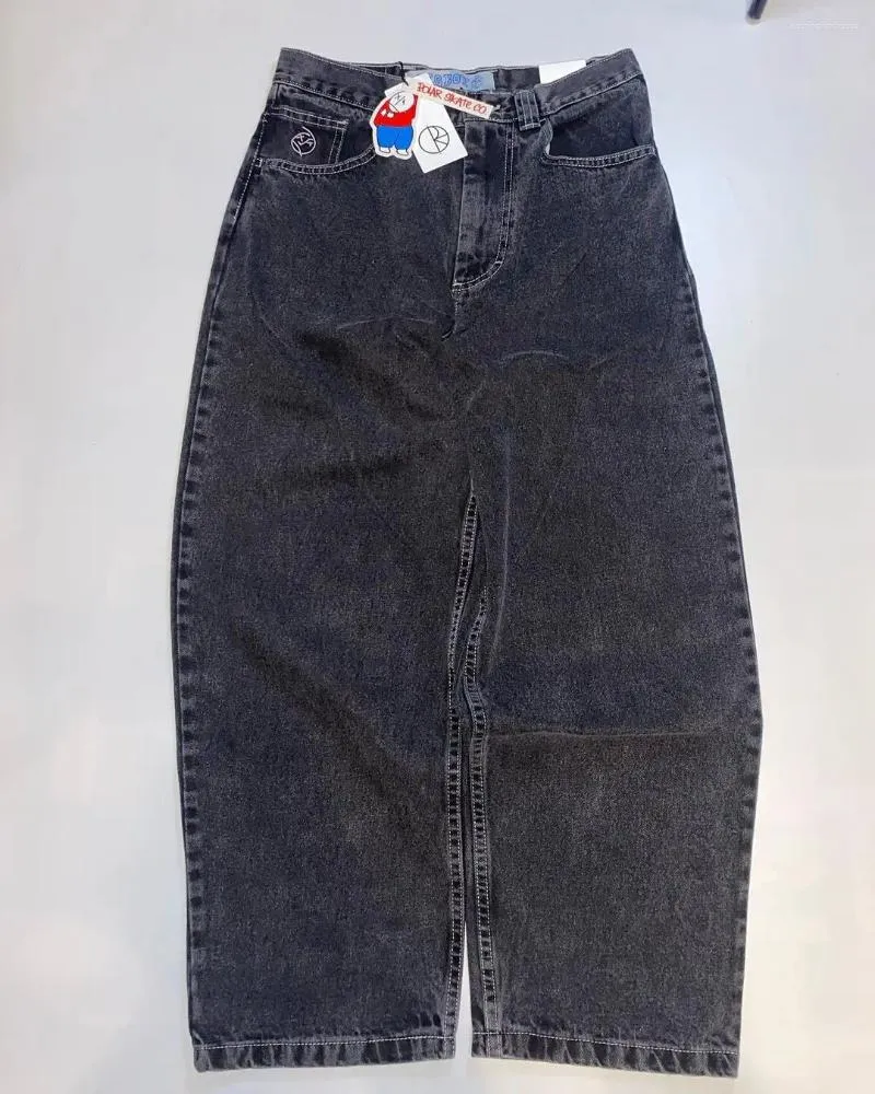 Jeans pour femmes haut de gamme Harajuku simple niche ample droite pour hommes Y2k décontracté rétro confortable quotidien pantalon taille haute style couple