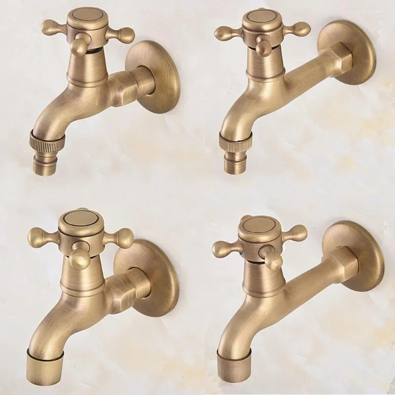 Bathroom Sink Faucets Wall Mount Garden Washing Machine Water Tap Antique Brass Faucet Mop Pool Bibcocks Cold Zh007