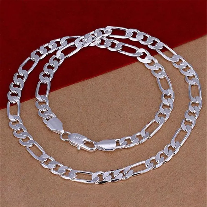 8mm platt hästpiskhalsband sterling silverpläterad halsband STSN018 mode 925 silverkedjor halsbandsfabrik chri257m