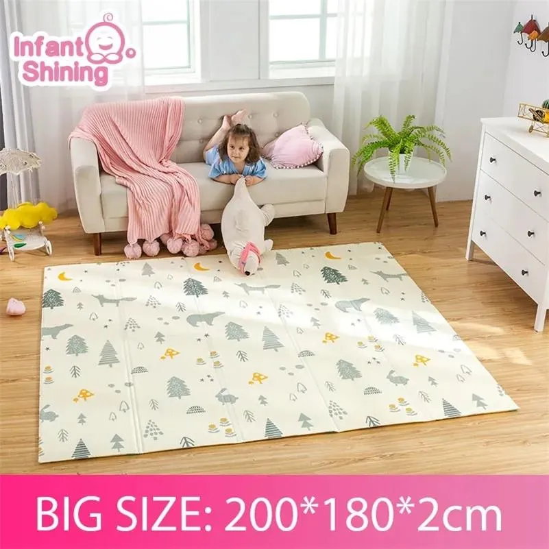 Mats Infant Shining 2CM Baby Mat Play Mat for Kids 180*200*2cm Playmat Thicker Bigger Kids Carpet Soft Baby Rugs Crawling Floor Mats LJ