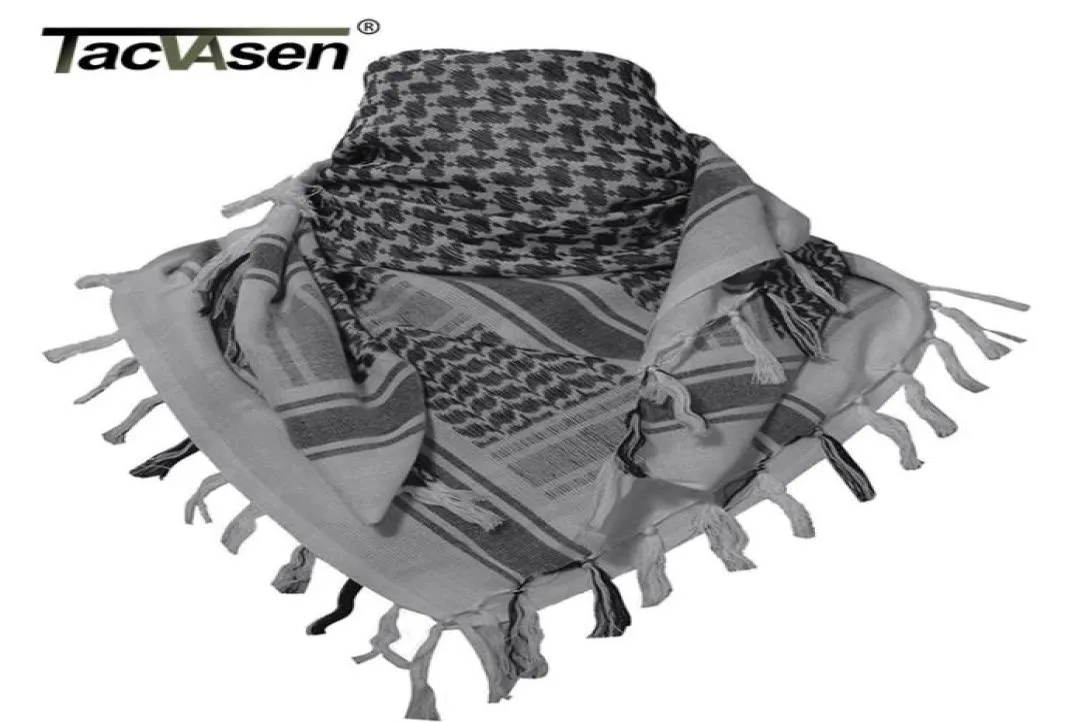 TACVASEN HOMENS LENHO DE LENHO DESERTO Tático Arab Keffiyeh Lenço Camuflagem Cabeça Cabeça Mulheres Máscara de Facas de Paintball de Algodão Árabe D1815287021