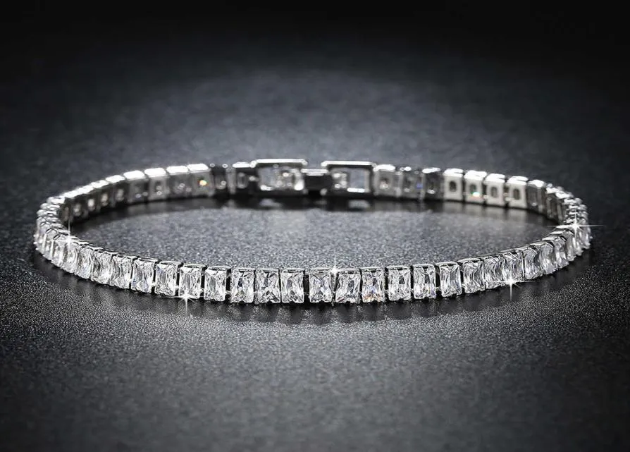 2021 Luxus Princess Cut 18 cm 925 Sterling Silber Armband Armreif für Frauen Jahrestag Schmuck Whole Moonso S57765793166