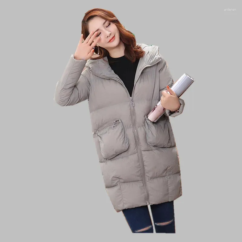 Trench da donna Mujer Parka 2023 Cappotto invernale con cappuccio moda femminile Giacca ultraleggera solida calda Donna Abrigo WXF398