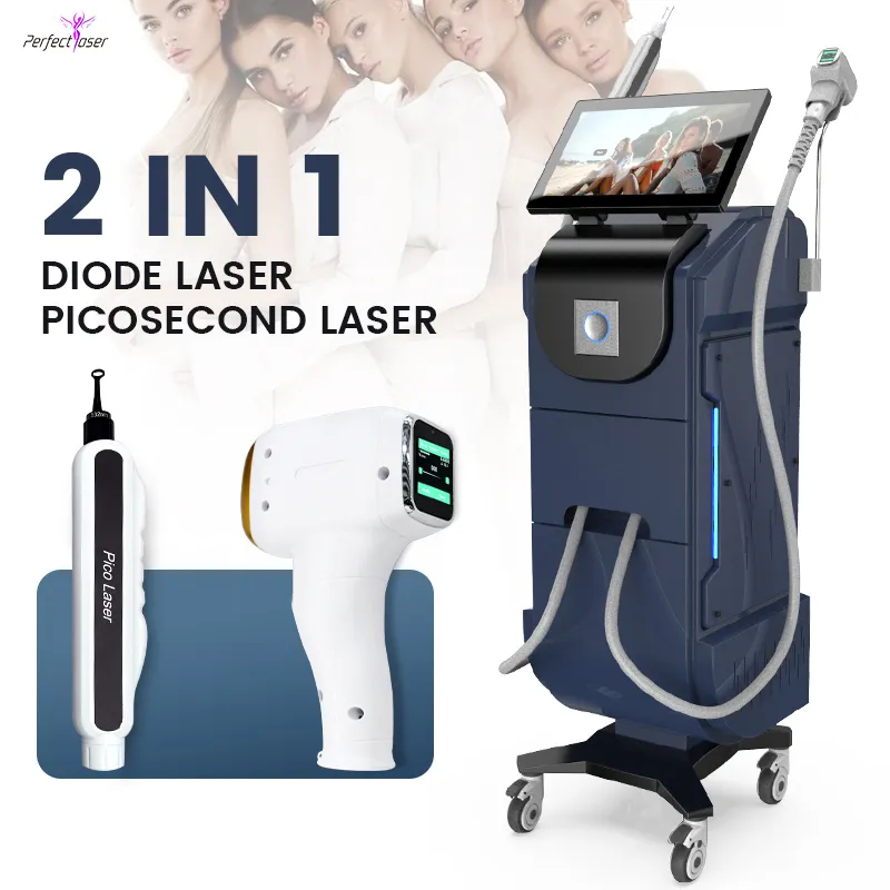 Professional Laser Hair Removal Pico Lazer Machine Picosecond Tattoo Removal Pigmentation Reduction Skin Rejuvenation 2 IN 1 Multi-Functional Beauty Equipment