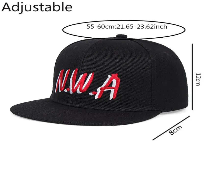 وصول جديد NWA التطريز رجالي البيسبول قبعة مسطحة قبعة الهيبوب القبعة القابلة للتعديل قبعة snapback womens hat4291206