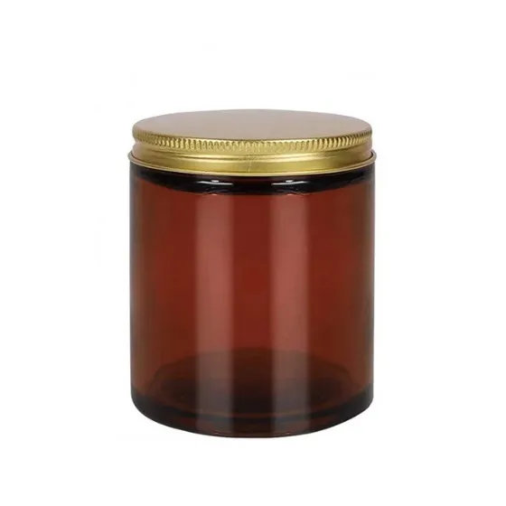 wholesale Handmade Candle Jars 100ml 150ml 200ml Straight Sided Cosmetic  Candle Container 8oz Amber Glass Jar