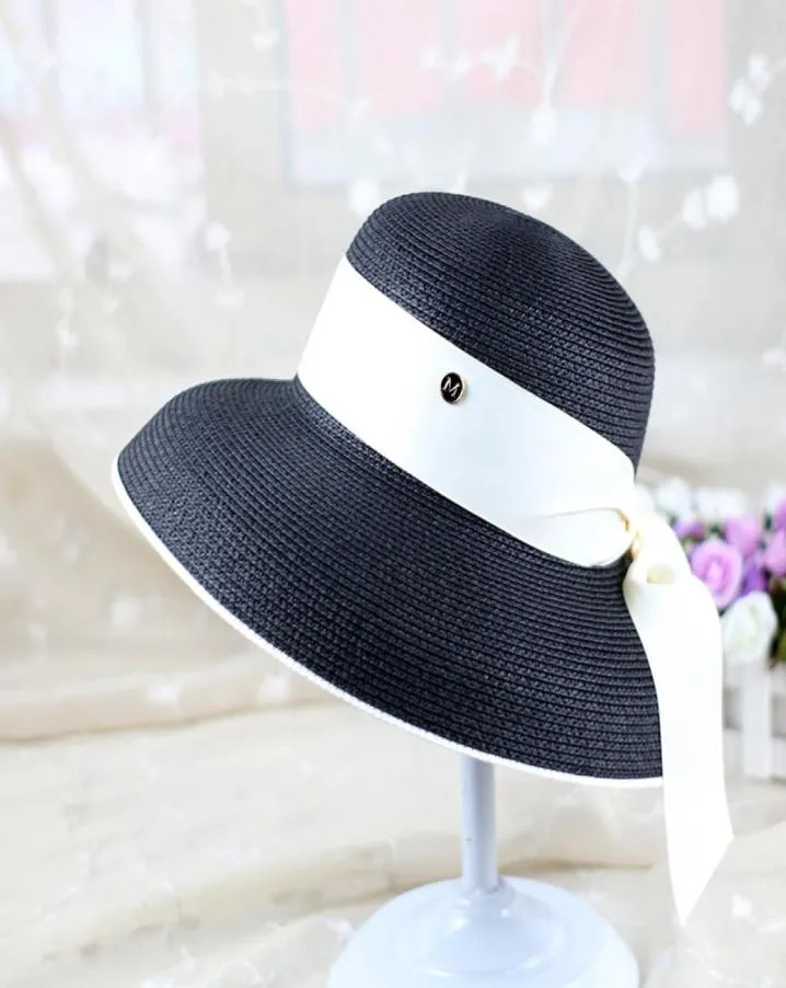 Chapeaux de Protection solaire d'extérieur pour femmes, 8 couleurs, chapeau de paille décontracté de plage d'été INS Fashion à large bord, Hats4122258