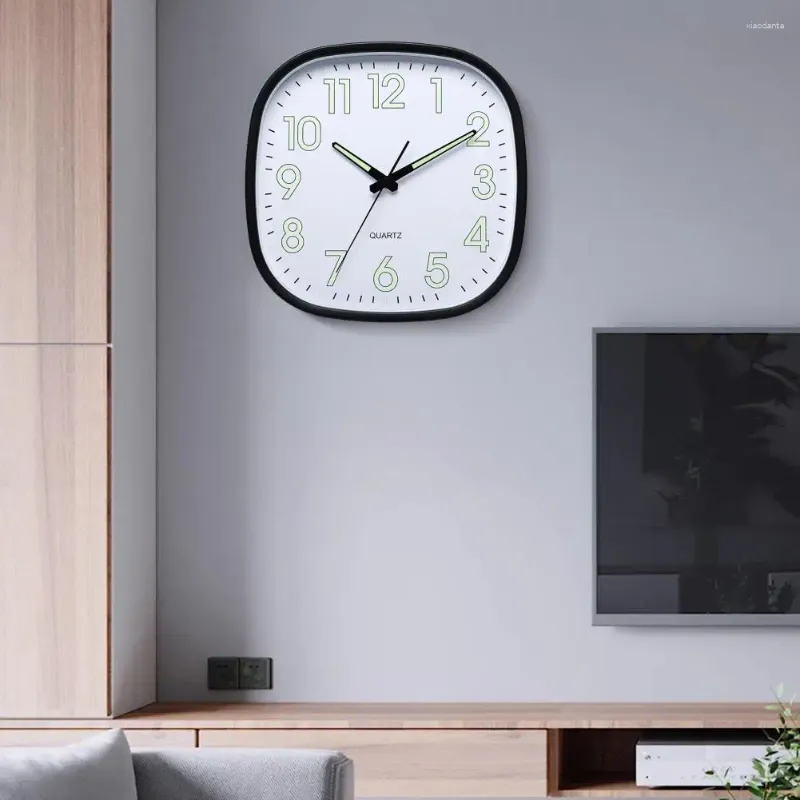 Wall Clocks Energy-saving Battery-powered Clock Modern Square With Silent Non-ticking Quartz Movement High For Bedroom