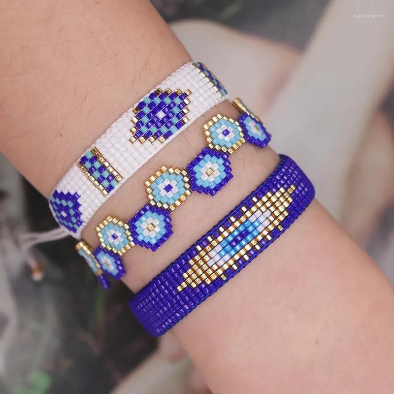 Strand Zhongvi Miyuki Pulsera para mujeres Pulseras cuadradas geométricas Girls Bohemian Beads Pulseras Joyas de amistad inspiradas