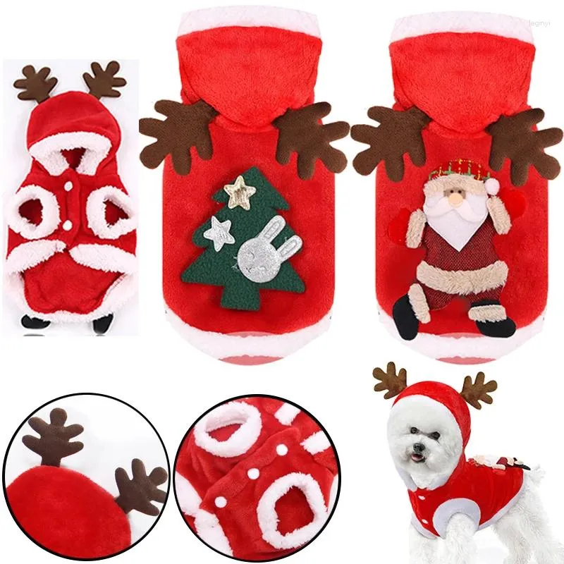 Vêtements de chien Vêtements de Noël pour animaux de compagnie Hiver chaud pour petits chiens Chiot Chat Chemise Douce Polaire Chihuahua Yorkie Pug Costumes