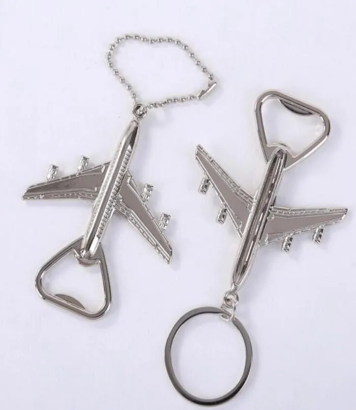 Ouvre-avions ouvre-avions Keychain ouvreurs de bière Forme d'avion ouvre-tête Keyring Birthday Wedding Party Gift Airplane Keychain Opene5728554