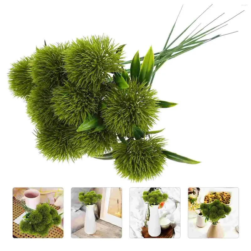 Flores decorativas artificial dandelion simulado dandelions simulação flor adorno falso para decoração de plástico casa diy planta ao ar livre