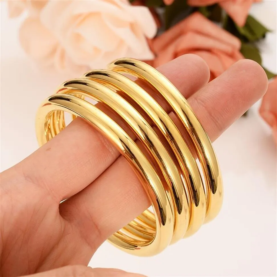 4 Pieces Assemble Whole Fashion Dubai Glaze Bangle Jewelry Fine Gold GF Dubai Bracelet Africa Arab Items287b