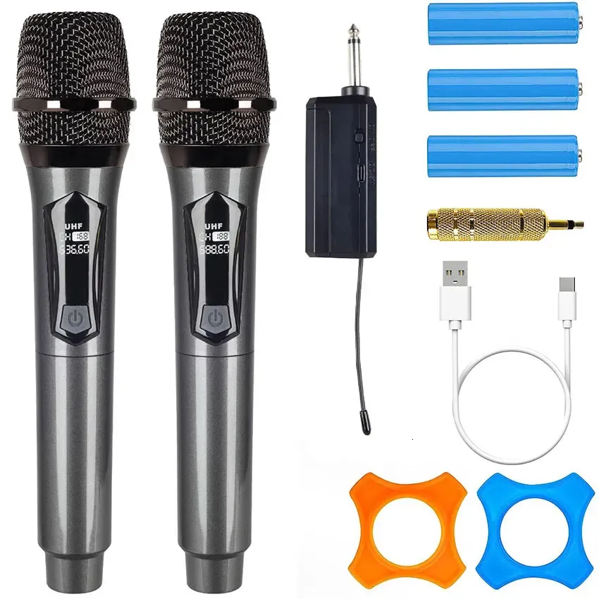 Karaoke Wireless Microphone Dynamic VHF Handheld Professional Mic for Sing Party Speech Church Club Show Meeting Room Home 231228