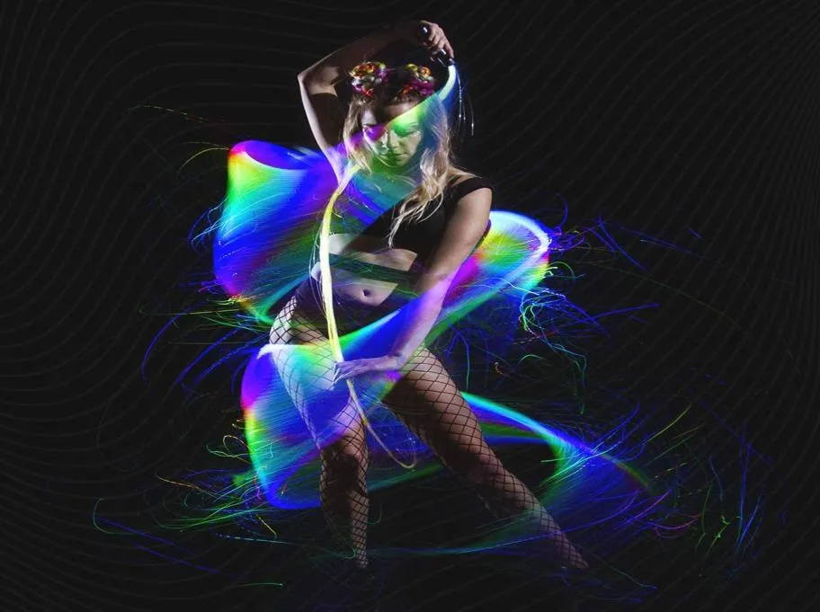 PROGRAMMABLE LED Fiber Optic Whip 70inch 360° Swivel Super Bright Light Up Rave Toy EDM Pixel Flow Lace Dance Festival1169920