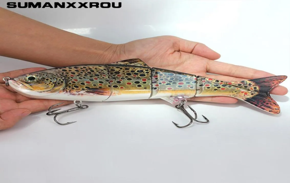 25 cm wielosilnikowe ogromne morskie haczyki Łowotki Big Bait Swimbait Bass Norther Pike Musky Lifelike Hook czerwony ogon 3D Eye T2 T1910209978428