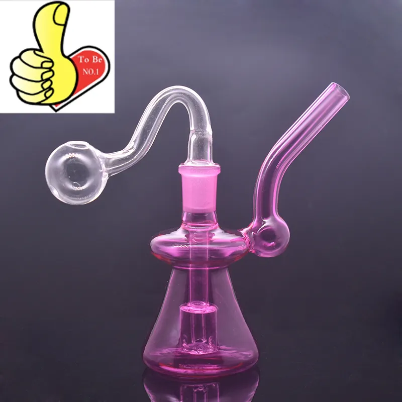 Atacado colorido fumar narguilé mix colorido protable 14mm feminino água dab rig bong conjunto com tigela de queimador de óleo de vidro ou tigelas de ervas secas de tabaco