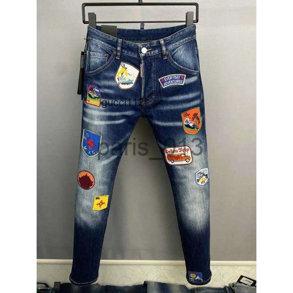 Męskie luksusowe designer dżinsowe d2 dsq2 dsquare 2 dołki spodni Coolguy Biker Pants odzież 0vu7