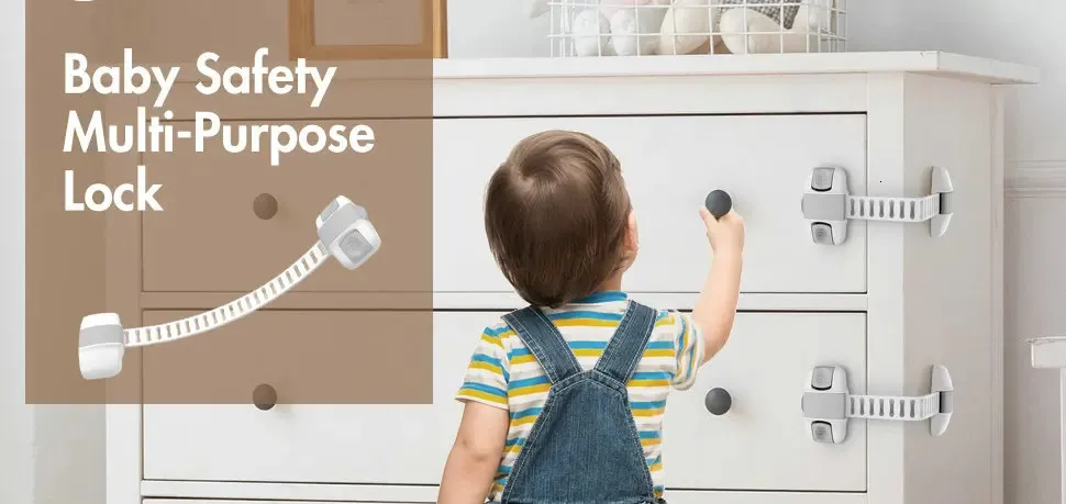 5pcsまたは10pcs赤ちゃん安全調整可能な多目的ロックチャイルド保護食器棚証明231227
