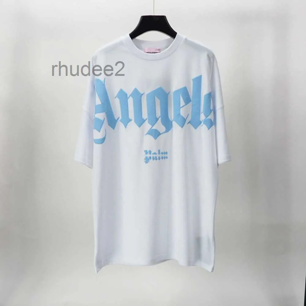 Camisetas de Palms Angels con letras holgadas informales Unisex con cuello redondo de manga corta para hombres y mujeres estilo amantes camiseta de regalo para novio 004 DPUM