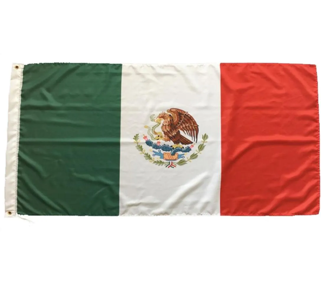 Mexicaanse vlag 3x5 ft aangepaste land nationale vlaggen van Mexico 5x3 ft 90x150cm binnen buiten Mexico vlag met hoge kwaliteit6091176