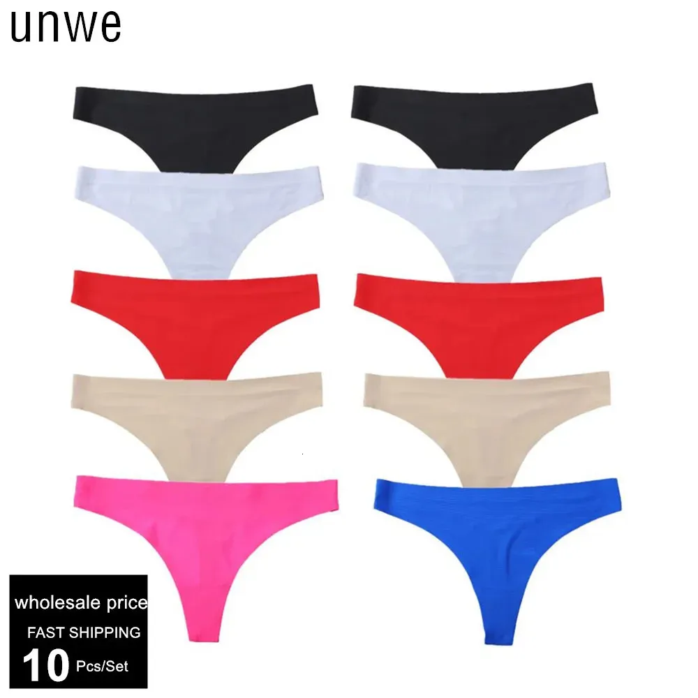 SNELLE 10 pcslot Groothandelsprijs Ijs Zijde Naadloze Thong Vrouwen Sexy Laagbouw Dames Naadloze G-string Ondergoed Effen 231227