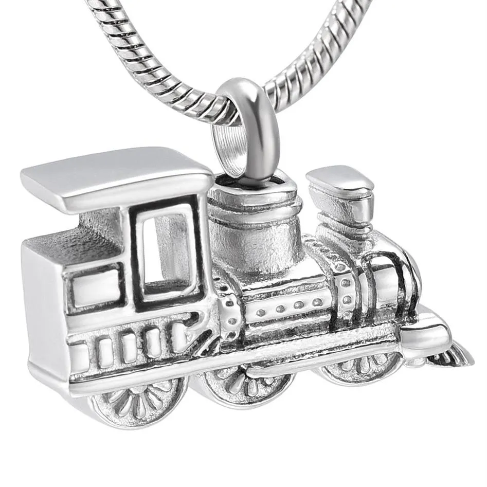 LKJ10001 Yeni Geliş İnsan Külleri İçin Kişiselleştirilmiş Mini Tren Keepsake Urn Kolye Paslanmaz Çelik Anıt Kremasyon Jewelry265a