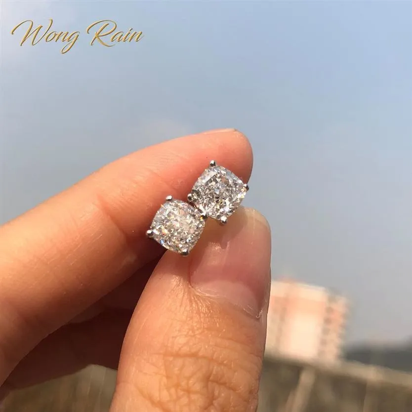 Wong Rain Classic 100 925 Silver criou Gemstone Wedding noivado Ear Brincos de jóias finas CX2006282058