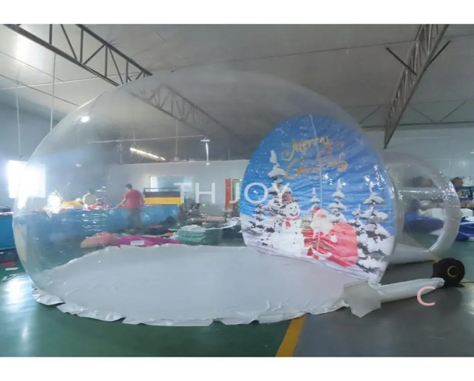 Navio jogos ao ar livre atividades natal inflável gigante globo de neve tamanho humano globo de neve com túnel para adultos e crianças 6956724