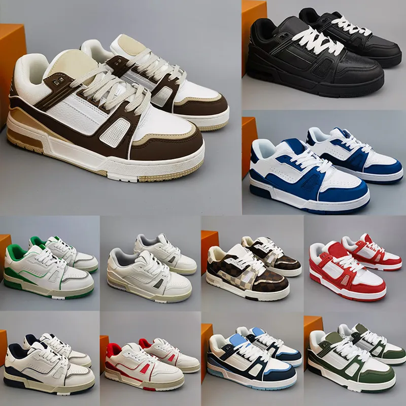 2024 Designer Men Sneaker Virgil Trainers Chaussures décontractées Couile faible en cuir Abloh blanc vert rouge superprognes extérieures Sneakers 36-45