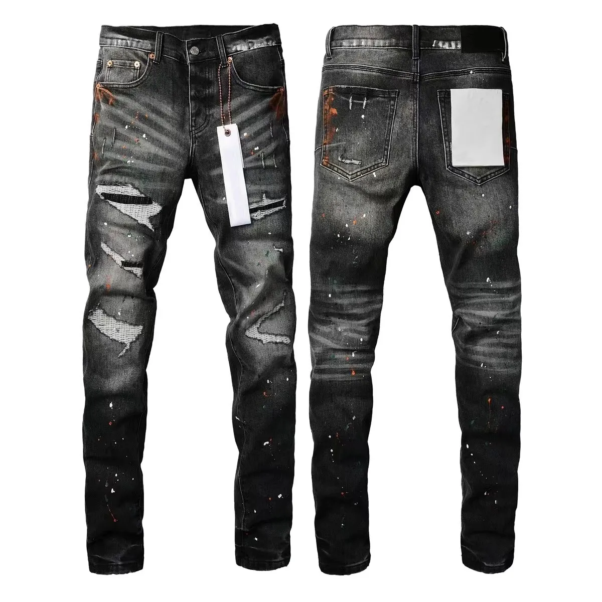 2023ss designer jeans calças masculinas empilhados ksubi rasgar marca de rua alta remendo buraco denim perna reta moda rua seda