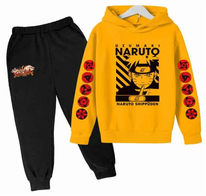 S Brand Boys Clothing Kakashi 414years одежда Cartoon Kids Boy Set Set Set Hoodies Длинные брюки хлопок 2021 G011929156128