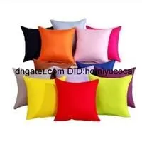 New Pillowcase Pure Color Polyester White Pillow Cover Cushion Cover Decor Pillow Case Blank Christmas Decor Gift