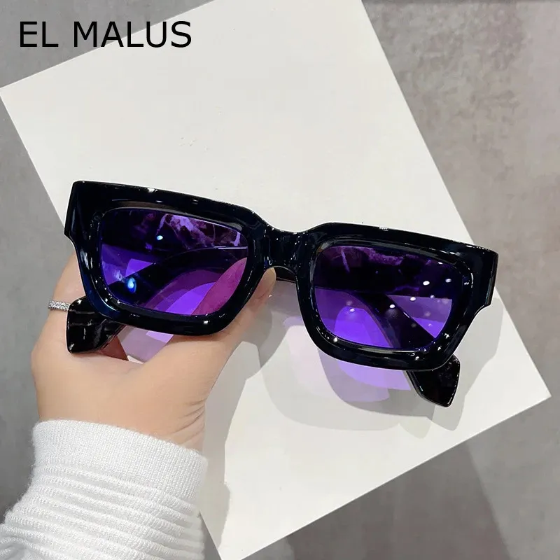 Small Sunglasse Men UV400 Protection Green Purple Lenses tendances des lunettes extérieures Gafas de Sol 231227