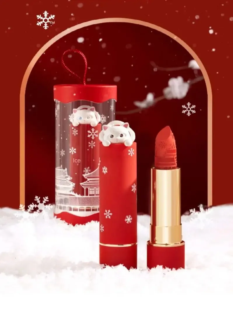 Hexi Forbidden City Makeup Cat Rossetto Donna Idratante Velluto Vintage Bianco a lunga durata Regalo di compleanno 231225