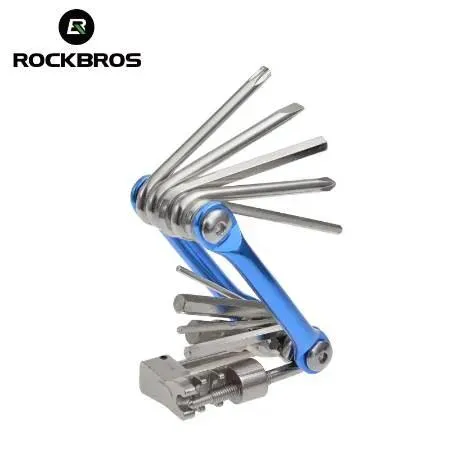 Verktyg Rockbros Mini Repair Pocket Folding Tool 11 I 1 Bicycle Mountain Road Bike Tool Set Cycling Multi Repair Tools Kit Wrench