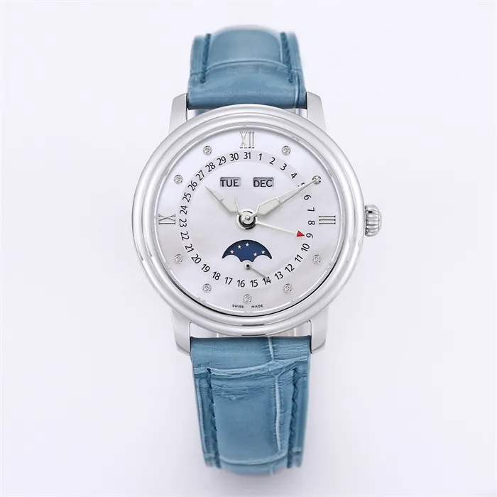 JB 3663 Motre be luxe diamond watch 35mm 6763 automatic mechanical movement steel case Alligator strap men watches designer watchs wristwatches Relojes