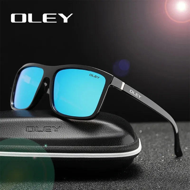 OLEY-Polarisierte Sonnenbrille für Männer Retro Quadratische Sonnenbrille Unisex Fahrbrille Marke Designer Y6625 231228