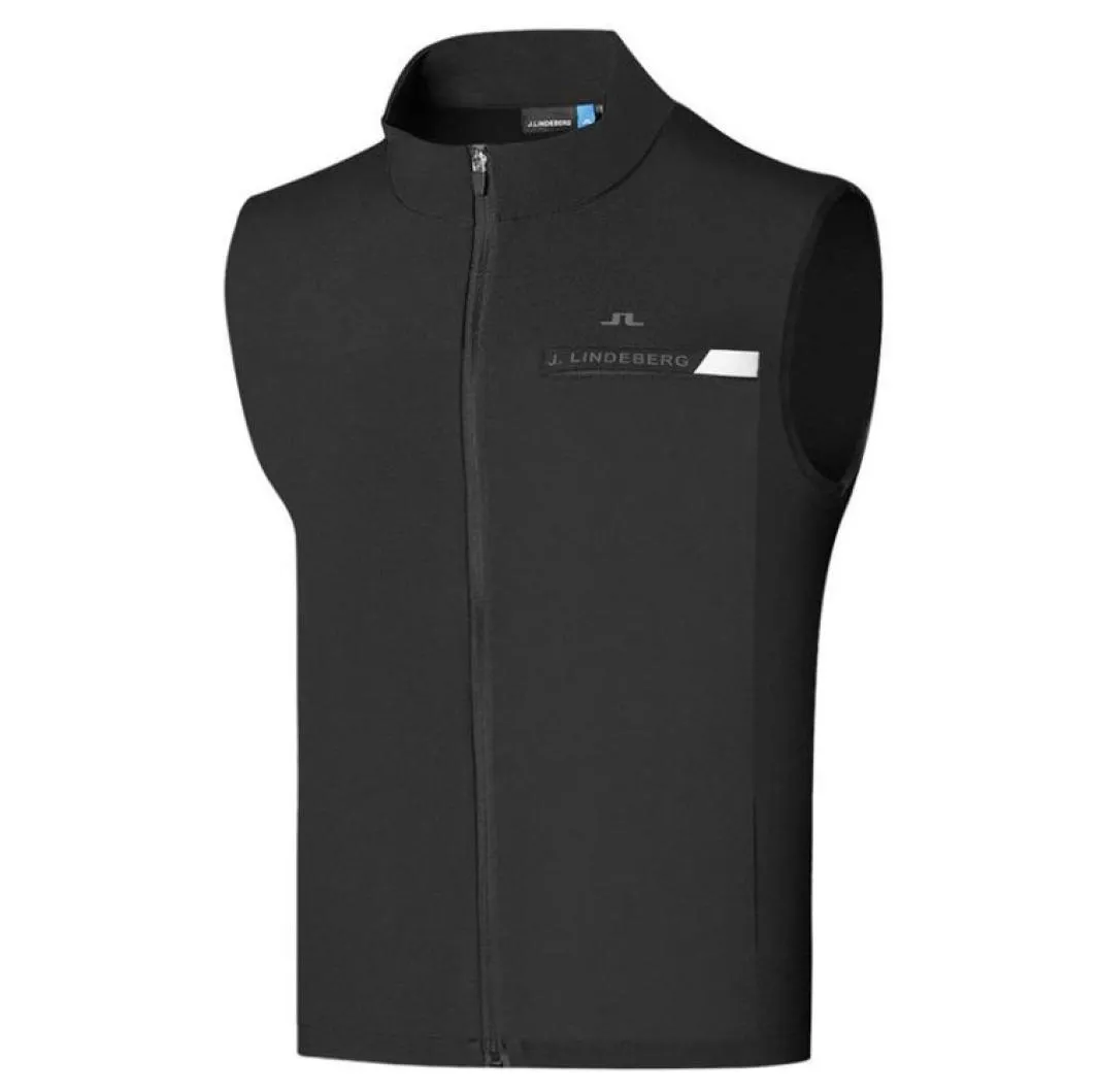 Sonbahar Kış Golf Giysileri Men039s Artı Kadife Golf Yeleği Siyah veya Beyaz Renk JL Kolsuz Açık Hava Spor Boş Zamanları İnce Ceket 7355062