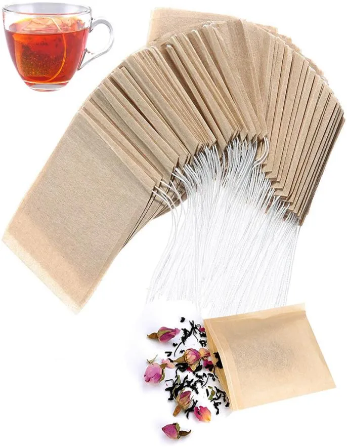 100 PcsLot filtre papier sac crépines outils jetable infuseur non blanchi naturel forte pénétration pour feuilles mobiles 3932313