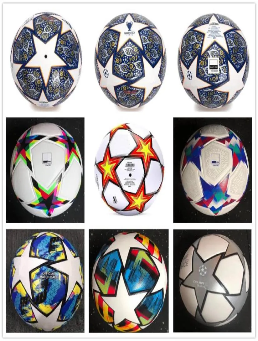 Nowa najwyższa jakość Nowa 22 23 Europejska rozmiar 5 piłka nożna 2022 2023 Final Kiv PU Balls Granules odporna na poślizg piłkę nożną 1741358
