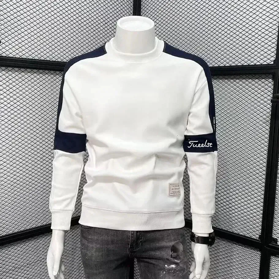 Sweat-shirt à manches longues et col rond pour homme, vêtement coréen, haut de Golf, manteau décontracté, collection automne et hiver 2023, 231228