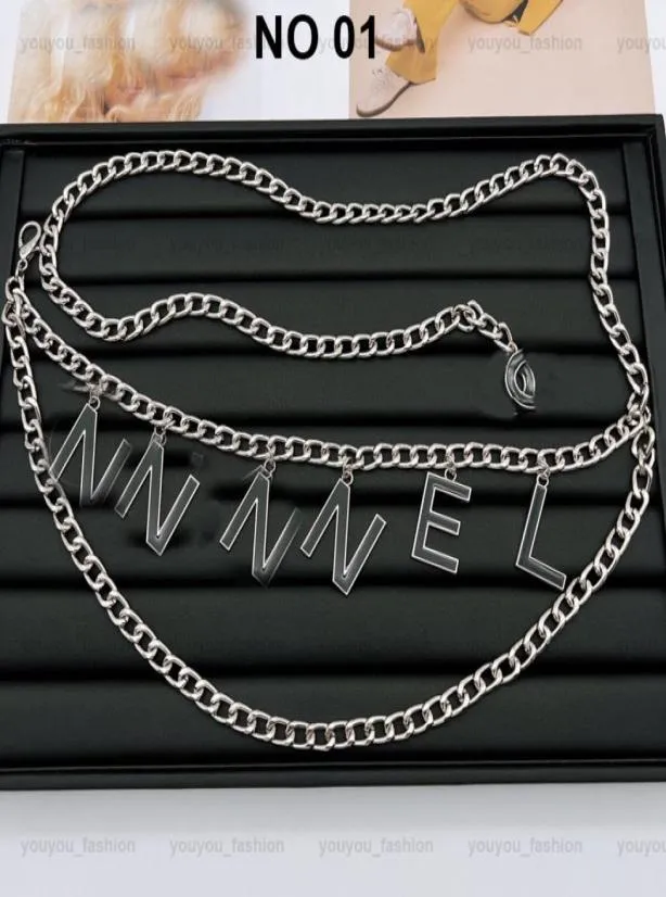 Kobiety Złote Chains Paski List Projektanci mody Pas Srebrny Link Luksusowy sieć w talii Women Metal Stop Akcesoria w pasie Gird8654194