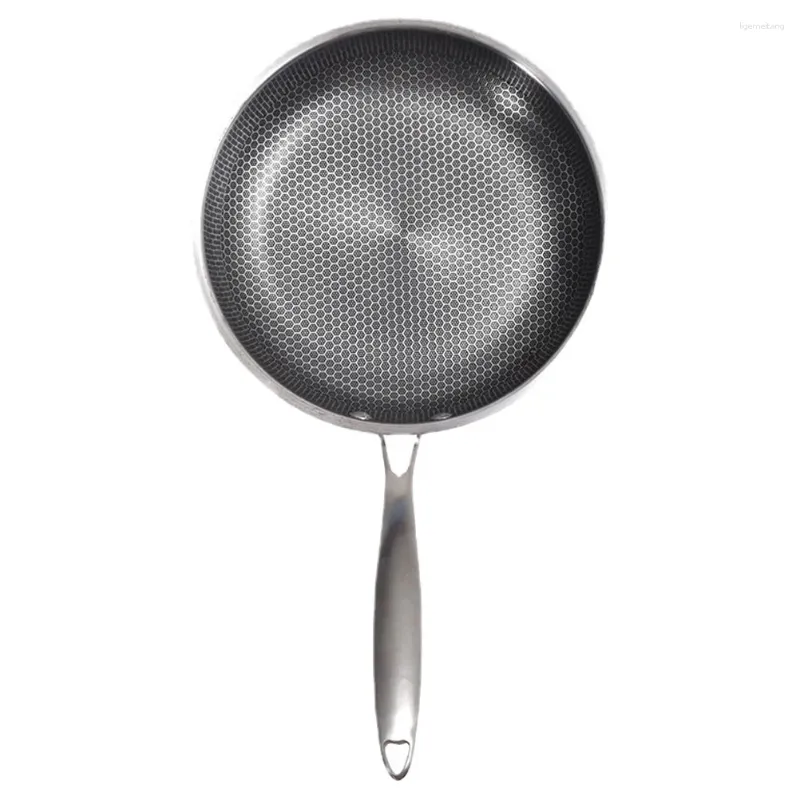 Pannen RVS Wok Fry voor het koken Frituren Non Stick Egg Honeycomb koekepan