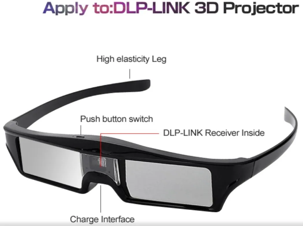 DLP 3D очки с активным затвором для Optoma EpsonSony LG Acer DLPLINK проекторы Gafas 3D Optoma DLP Link модные 3D очки1615342