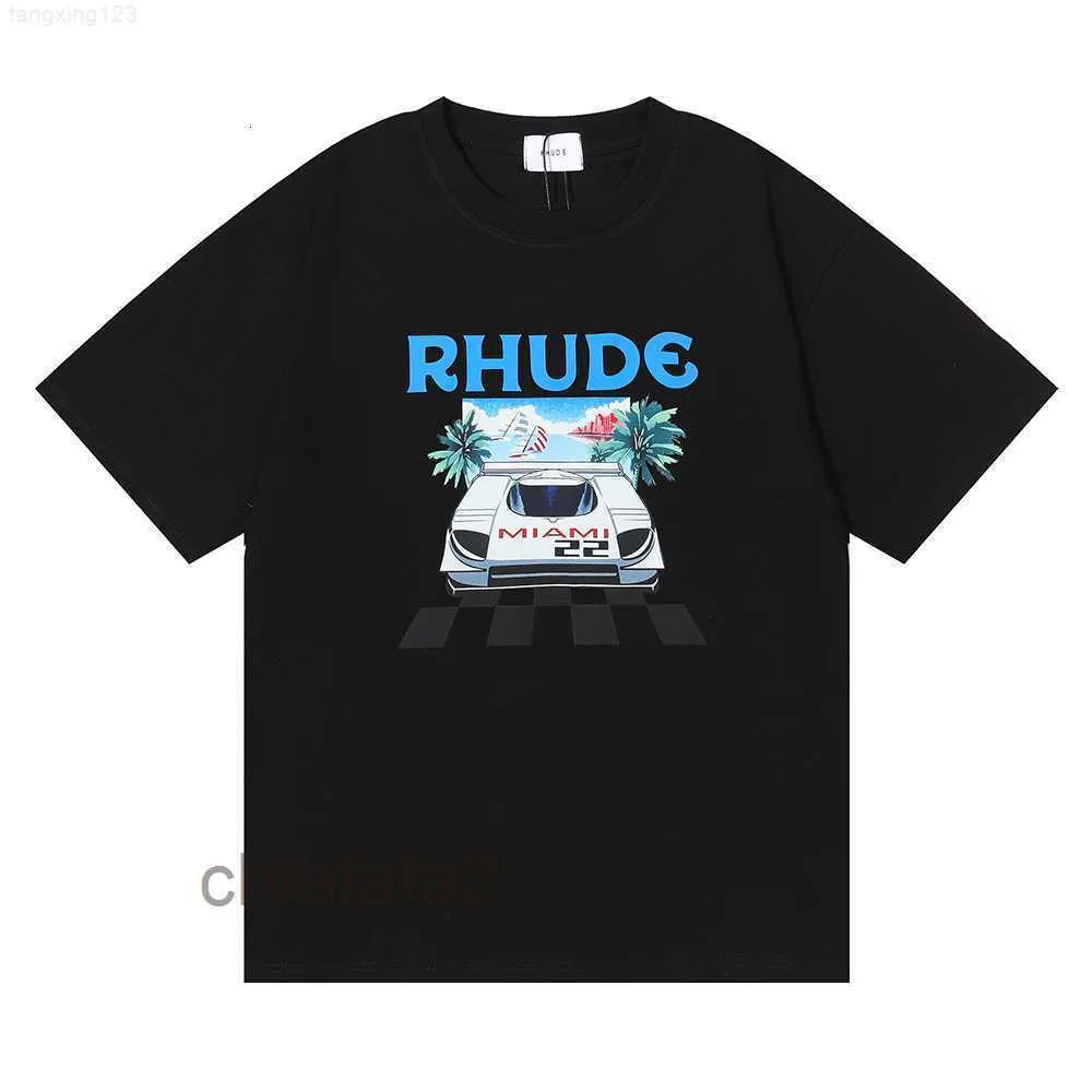 Desinger Rhude T-Shirt Marke Herrenhemden Männer Frauen Hohe Qualität 100 % Baumwolle Kleidung Hip Hop Op EES US Größe S-xxl WZK1