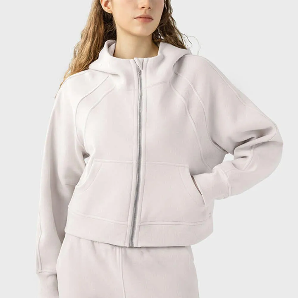 Lu Yoga Lemon Women Jacket Autumn and Winter ، حافظ على ملابس الملابس الخارجية الدافئة للركض معطف التدريب معطف للسيدات بالرياح المائية ALO Drop D Dhgnl